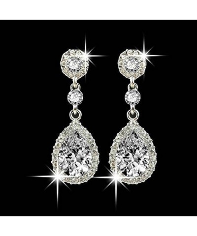 Stainless Steel Earrings for Women Rhinestone Earrings Jewelry Wedding for Women Wedding Matching Earrings for White $6.41 Ea...