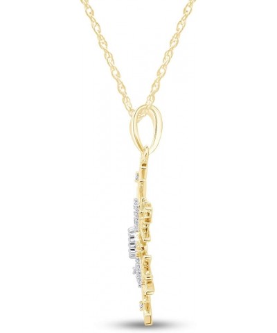 Natural Diamond Snowflake Pendant Necklace In 14k Yellow Gold Over Sterling Silver With 18" Chain Snowflake Style 5 $51.52 Ne...