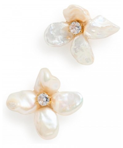 Women's Pearl Flower Earrings $35.30 Earrings