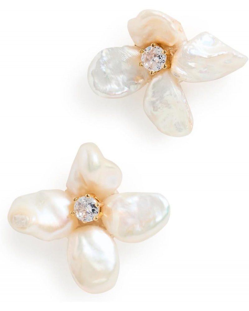 Women's Pearl Flower Earrings $35.30 Earrings