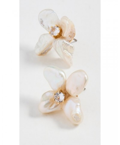 Women's Pearl Flower Earrings $35.30 Earrings