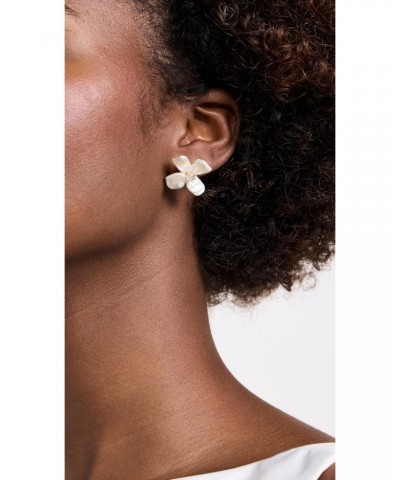 Women's Pearl Flower Earrings $35.30 Earrings