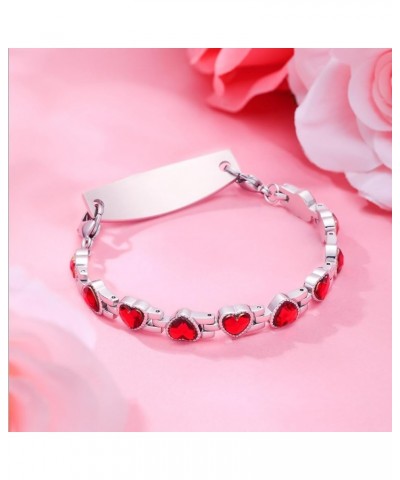 Personalized Medical Alert Bracelets for Women Girls Free Engraving Stainless Steel Customizable Medical ID Bracelets with Zi...