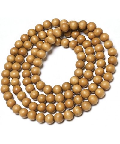 Sandalwood Chandan Round Beads Yoga Meditation Handmade Elastic Stretchable Bracelet for Men and Women 108 Beads 8mm Bracelet...