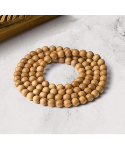 Sandalwood Chandan Round Beads Yoga Meditation Handmade Elastic Stretchable Bracelet for Men and Women 108 Beads 8mm Bracelet...