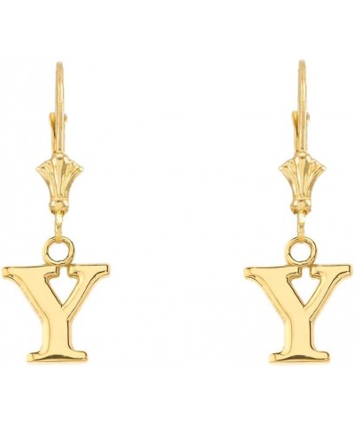 Elegant 14k Yellow Gold Personalized A-Z Initial Earrings Y $87.39 Earrings