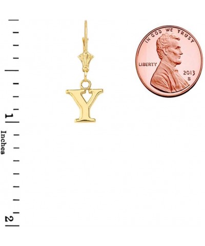 Elegant 14k Yellow Gold Personalized A-Z Initial Earrings Y $87.39 Earrings