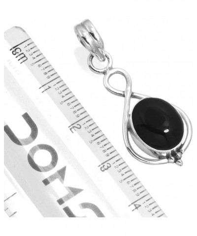 925 Sterling Silver Handmade Pendant for Women 9x11 Oval Gemstone Fashion Jewelry for Gift (99527_P) Black Onyx $18.52 Pendants