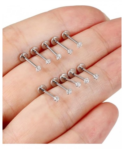 18G 20G 16G Flat Back Earrings Surgical Steel Lip Rings Labret Jewelry Threadless nose stud Nostril Piercing Nostril Piercing...