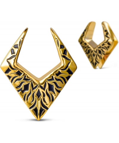 2PCS Rhombus Ear Gauges Plugs Saddle Ear Tunnels Expander Body Piercing Jewelry Earrings Gift for Men Women 0g-8mm 1 Gold $14...