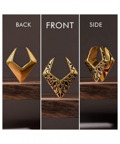 2PCS Rhombus Ear Gauges Plugs Saddle Ear Tunnels Expander Body Piercing Jewelry Earrings Gift for Men Women 0g-8mm 1 Gold $14...