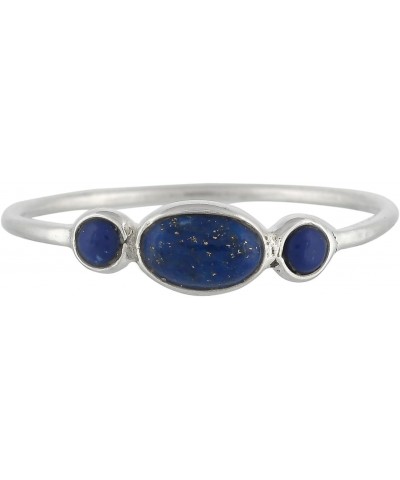 Solid 925 Sterling Silver Lapis Lazuli Ring for Women Blue Stone Promise Ring Jewelry for Mother's Day Gift $11.52 Rings