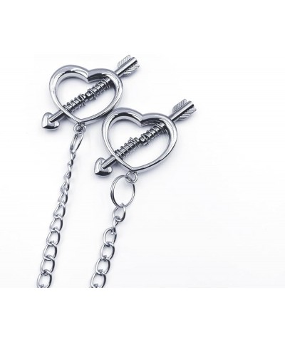 Heart Body Chain Rings 316L Stainless Steel Body Chain Clamps No Piercings Adjustable Barbell Body Clip for Women Men Couple ...