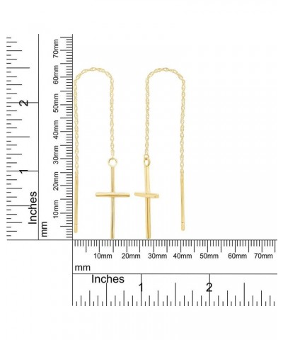 Cross Dangle Drop Women's Earrings In 14K Gold Over Sterling Silver yellow-gold-plated-silver $17.22 Earrings