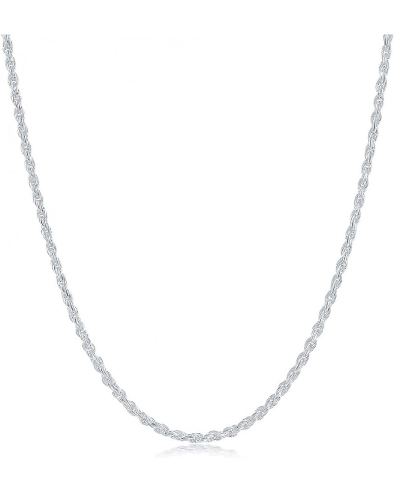 Sterling Silver Diamond Cut High Polished 1mm Italian Twisted Rope Chain Necklace 16"-24 16.0 Inches $13.49 Necklaces