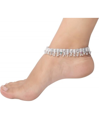 Ethnic CZ Stone Anklet Bracelet Pair Indian Wedding Foot Payal Jewelry Payal for Women, Girl Design-17 $16.52 Anklets