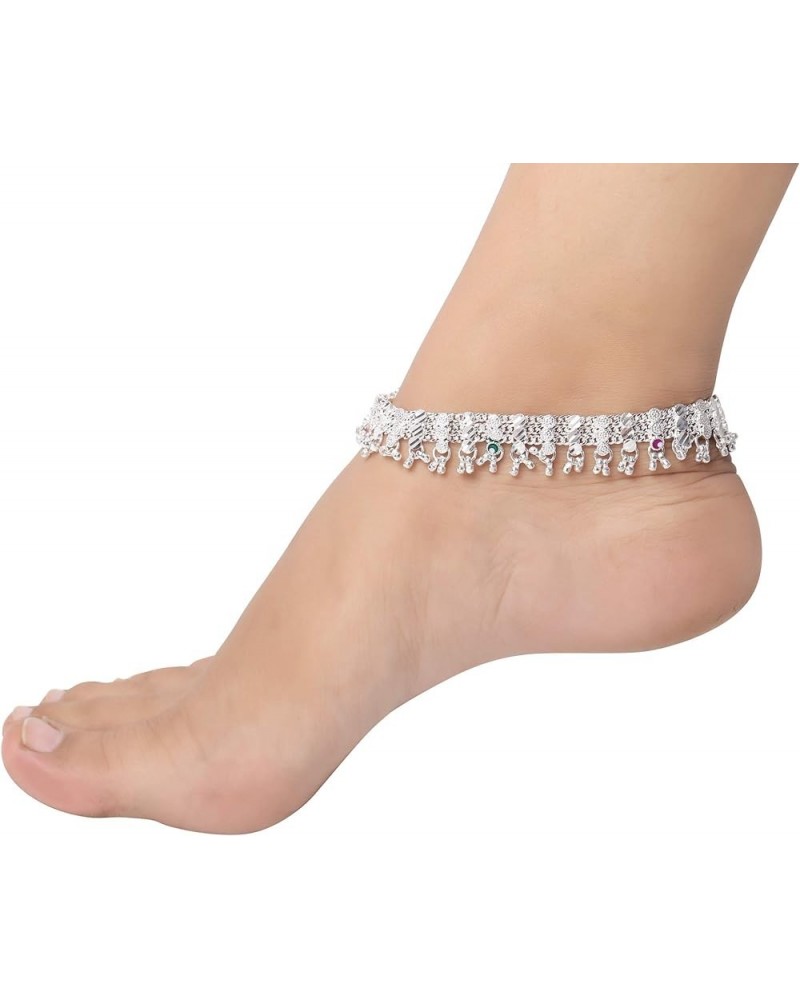 Ethnic CZ Stone Anklet Bracelet Pair Indian Wedding Foot Payal Jewelry Payal for Women, Girl Design-17 $16.52 Anklets