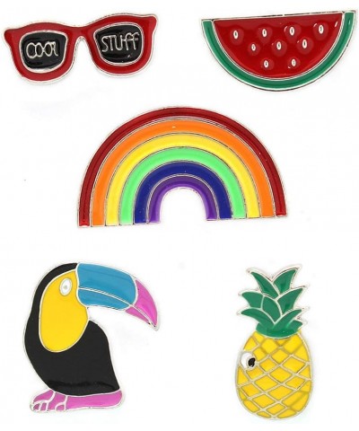 Funny Enamel Brooch Pin Set Cute Cartoon Brooches Lapel Pins Badge for Kids Children Jean Bag Clothes Decoration Rainbow glas...