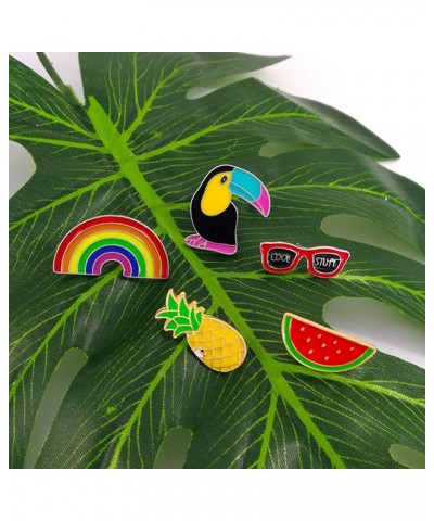 Funny Enamel Brooch Pin Set Cute Cartoon Brooches Lapel Pins Badge for Kids Children Jean Bag Clothes Decoration Rainbow glas...