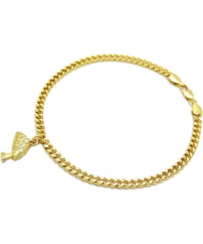 Women Girls Fashion Egypt Queen Nefertiti Charm 4 mm 10 inches Cuban Chain Anklet Ankle Bracelet Gold Nefertiti $11.39 Anklets