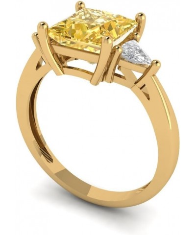 2.34ct Princess Trillion cut 3 stone Solitaire Natural Citrine Engagement Promise Anniversary Bridal ring 14k Yellow Gold $12...