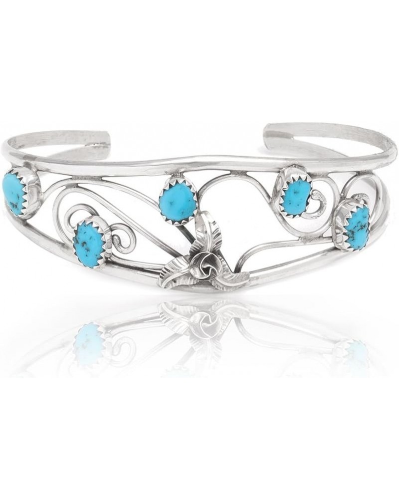 Flower Silver Certified Navajo Arizona Sleeping Beauty Turquoise Cuff Bracelet 12947-2 Made by Loma Siiva $92.80 Bracelets