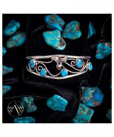 Flower Silver Certified Navajo Arizona Sleeping Beauty Turquoise Cuff Bracelet 12947-2 Made by Loma Siiva $92.80 Bracelets