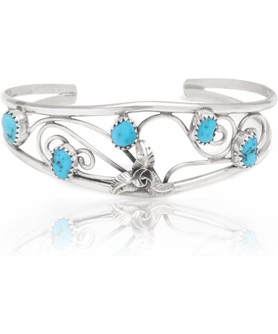 Flower Silver Certified Navajo Arizona Sleeping Beauty Turquoise Cuff Bracelet 12947-2 Made by Loma Siiva $92.80 Bracelets