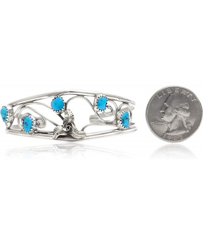 Flower Silver Certified Navajo Arizona Sleeping Beauty Turquoise Cuff Bracelet 12947-2 Made by Loma Siiva $92.80 Bracelets