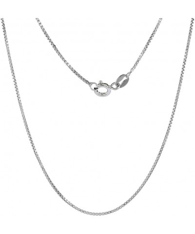 Sterling Silver 1mm Box Chain Necklace for Men and Women Assorted Finishes Nickel Free Italy 14-36 inch lengths Rhodium Plate...