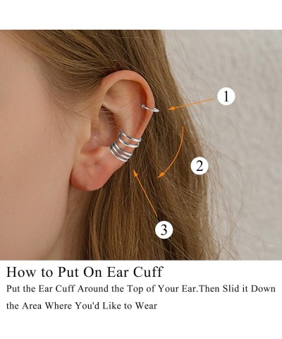Cuff Earrings 925 Sterling Silver Ear Cuff Earrings Cross Non-Piercing Fake Helix Earcuff Cartilage Earrings Conch Ear Clips ...