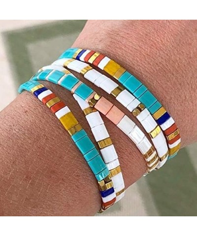 Summer Surfer Bracelets Bohemian Beach Stretch Bracelets Women Friendship Bracelets 02C $11.59 Bracelets