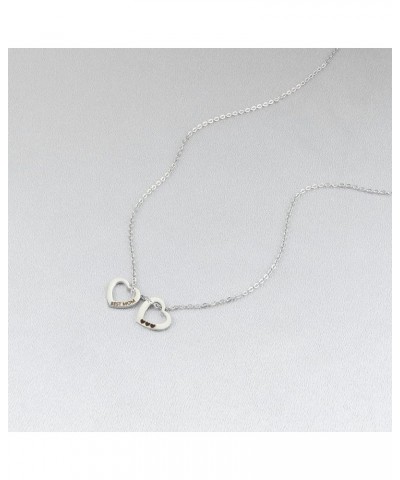 BEST MOM Necklace for Women Stainless Steel Two Heart Sharp Pendants Necklaces for Mother's Day Birthday Jewelry Gift Silver ...