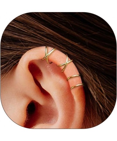 Ear Cuffs Non Piercing Gold Ear Cuff Earrings for Women Trendy Aretes De Mujer Gold Clip On Earrings Cartilage Wrap Earrings ...