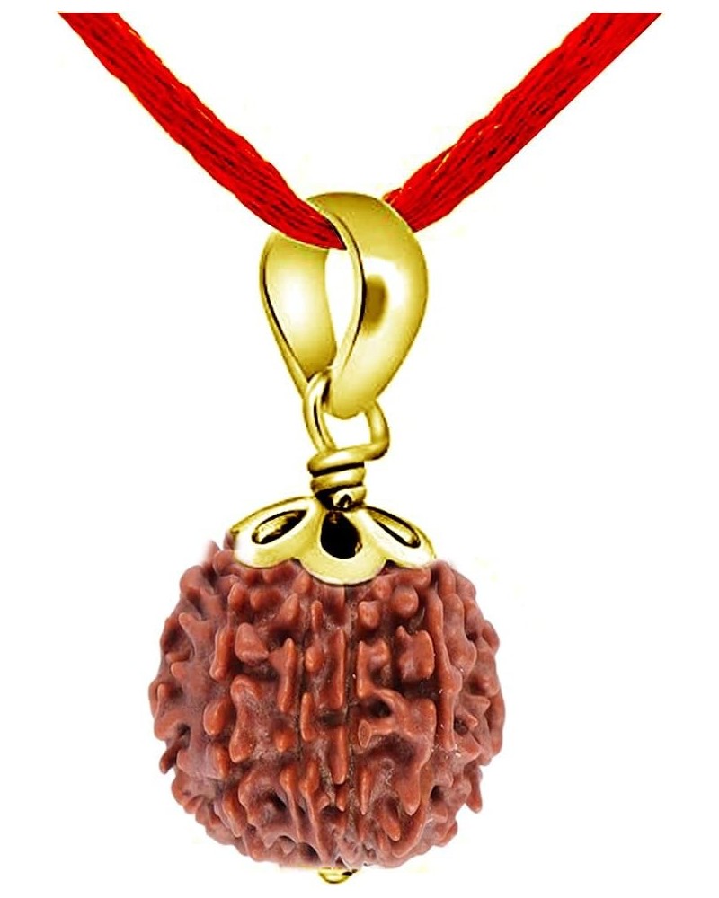 Choose Your Natural Certified Nepali Rudraksha 1 To 13 Mukhi Faced Yellow Gold Plated Pendant 10 Mukhi/Ten Faced $12.42 Neckl...