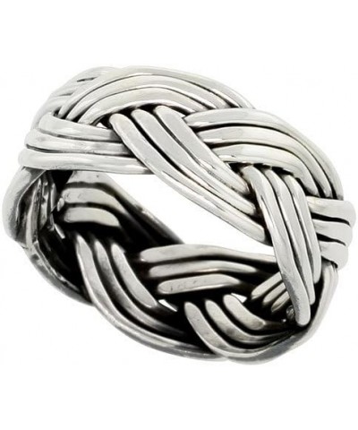 Sterling Silver 3 Strand Braided Weave Band, 3/8" (10mm) wide, size 9.5 $15.51 Rings