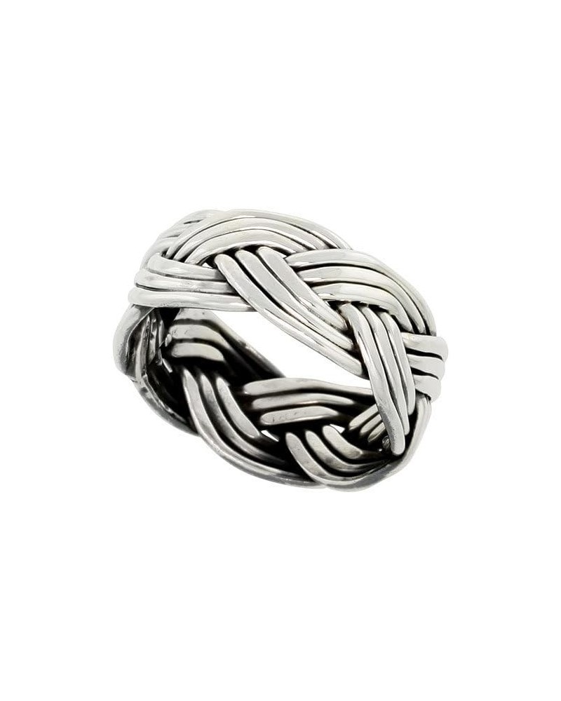 Sterling Silver 3 Strand Braided Weave Band, 3/8" (10mm) wide, size 9.5 $15.51 Rings