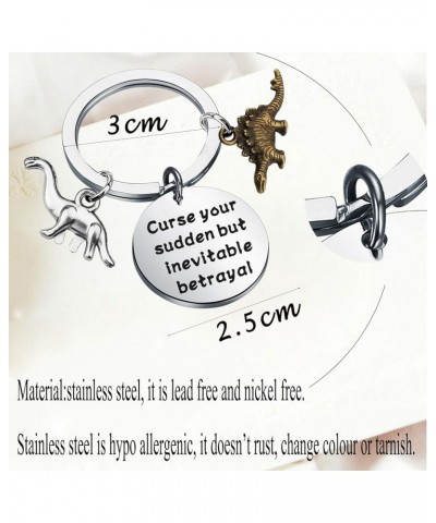 Curse Your Sudden But Inevitable Betrayal Inspired keychain With Dinosaur Charm Travel Dinosaur Lover Gift Inevitable Betraya...