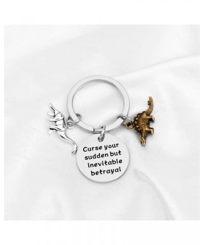 Curse Your Sudden But Inevitable Betrayal Inspired keychain With Dinosaur Charm Travel Dinosaur Lover Gift Inevitable Betraya...