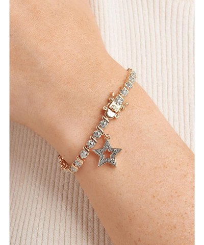 Charm Bracelet with Diamond Accent S-Link Chain, Diamond Tennis Bracelets, Bracelets for Women Star Rose Gold $16.10 Bracelets