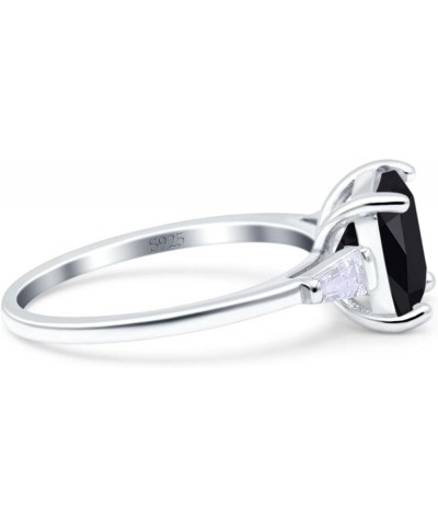 Cushion Cut Art Deco Wedding Bridal Ring Baguette Simulated Cubic Zirconia 925 Sterling Silver Simulated Black CZ $12.09 Brac...