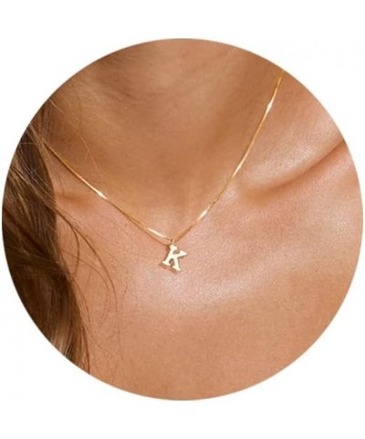 Simple Choker Jewelry Plated Gold Initial Necklaces Presents for Women,Trendy Cute Dainty Tiny Letter A-Z Personalized Name P...