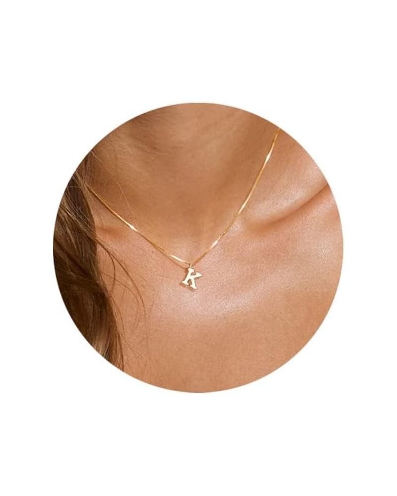 Simple Choker Jewelry Plated Gold Initial Necklaces Presents for Women,Trendy Cute Dainty Tiny Letter A-Z Personalized Name P...