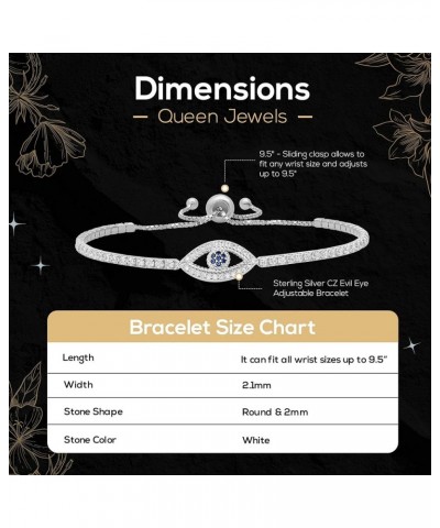 925 Sterling Silver Adjustable Bracelet | Cubic Zirconia Adjustable Bracelets for Women | Women's Jewelry | Dainty Gold Jewel...