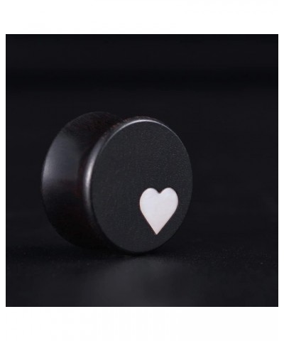 1 Pair Gauges For Ears Wood Saddle Plugs and Tunnels Heart Logo Earrings Expander Stretchers. M841 0g(8mm) $9.40 Body Jewelry