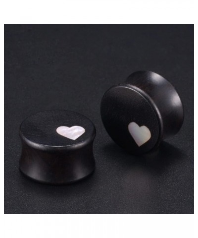 1 Pair Gauges For Ears Wood Saddle Plugs and Tunnels Heart Logo Earrings Expander Stretchers. M841 0g(8mm) $9.40 Body Jewelry