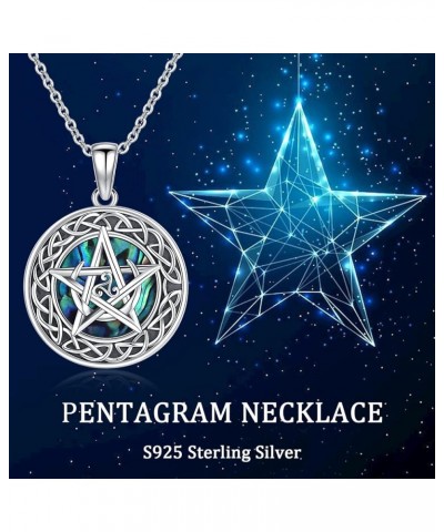 Tetragrammaton/Pentagram/Triple Moon Goddess Necklace for Men Women 925 Sterling Silver Witch Knot Pentacle Pendant Pagan Wic...