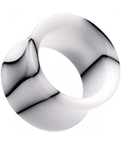 Marble Swirl Acrylic Double Flared Ear Gauge Tunnel Plug 3/4" (19mm), White $9.68 Body Jewelry