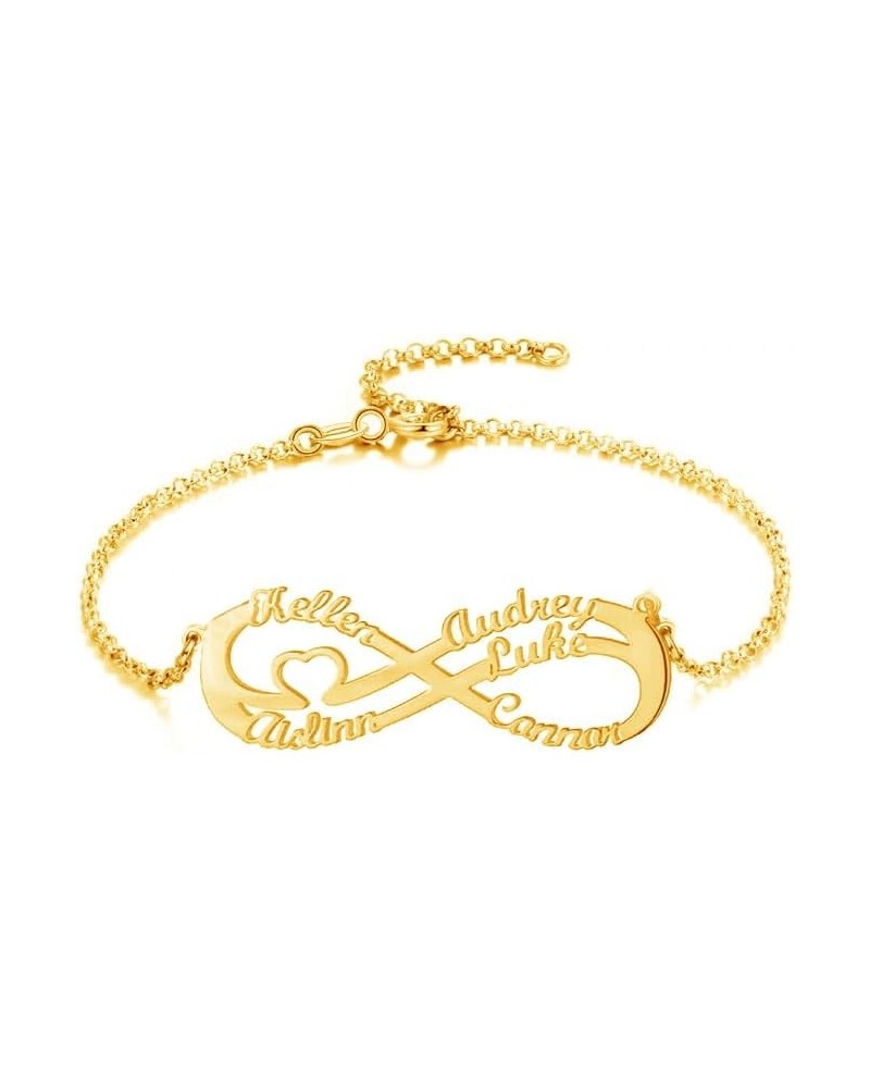 10k 14k 18k Solid Gold Personalized Name Bracelet Infinity Custom Name Bracelet Anklet Fine Jewelry Birthday Gifts for Women ...