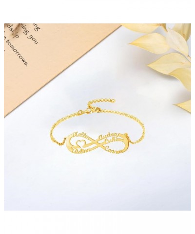 10k 14k 18k Solid Gold Personalized Name Bracelet Infinity Custom Name Bracelet Anklet Fine Jewelry Birthday Gifts for Women ...